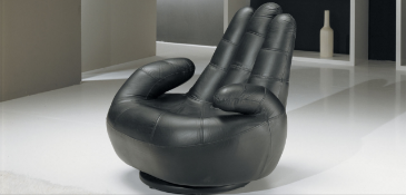 SOSIA 'The Hand' Italian Leather Chair in Black Leather RRP £1699