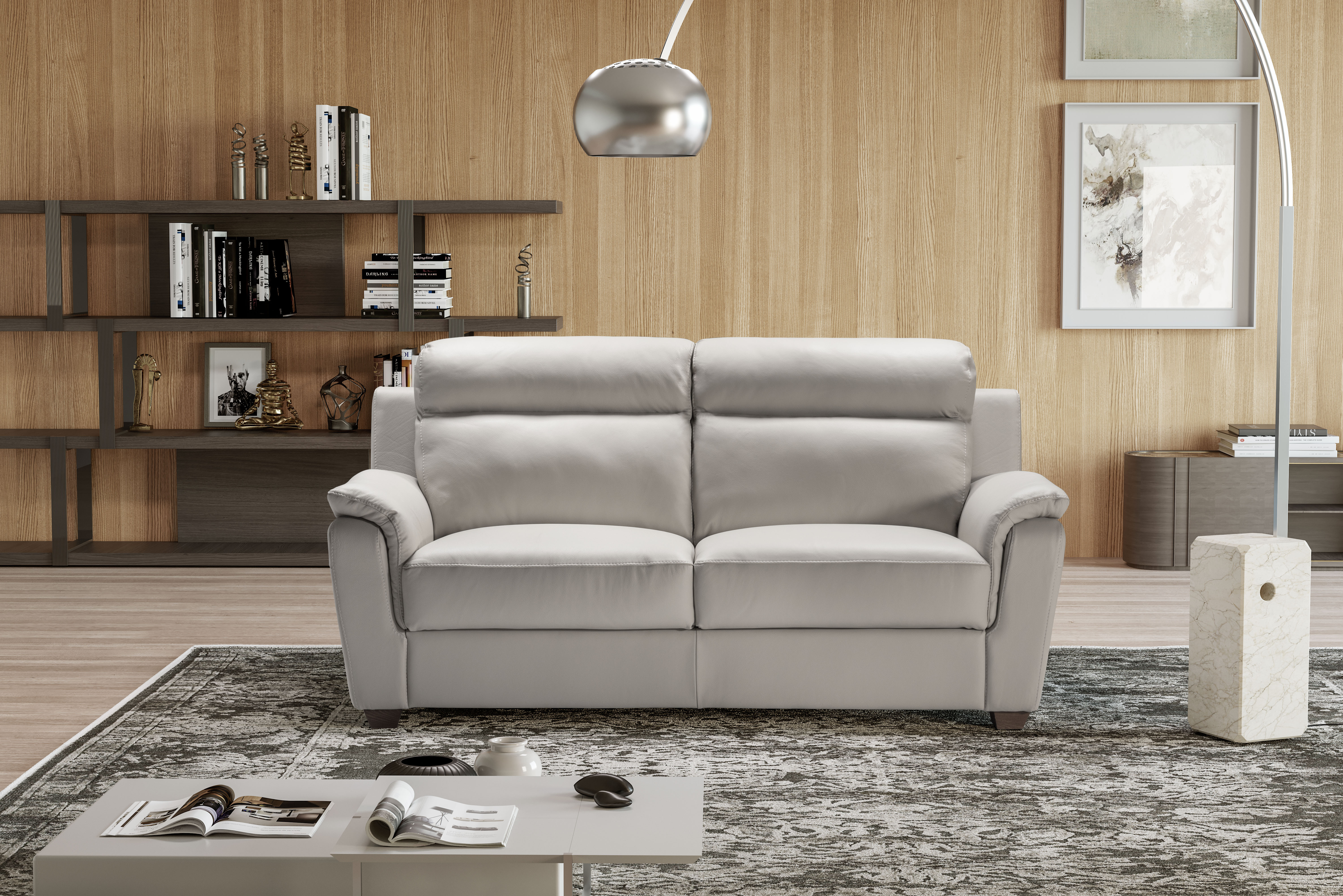 EDNA Italian Leather 3 & 2 Seat Sofas - Light Grey Cenere. RRP £3399 - Image 4 of 4