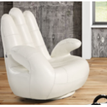 SOSIA 'The Hand' Italian Leather Chair in White Leather RRP £1699