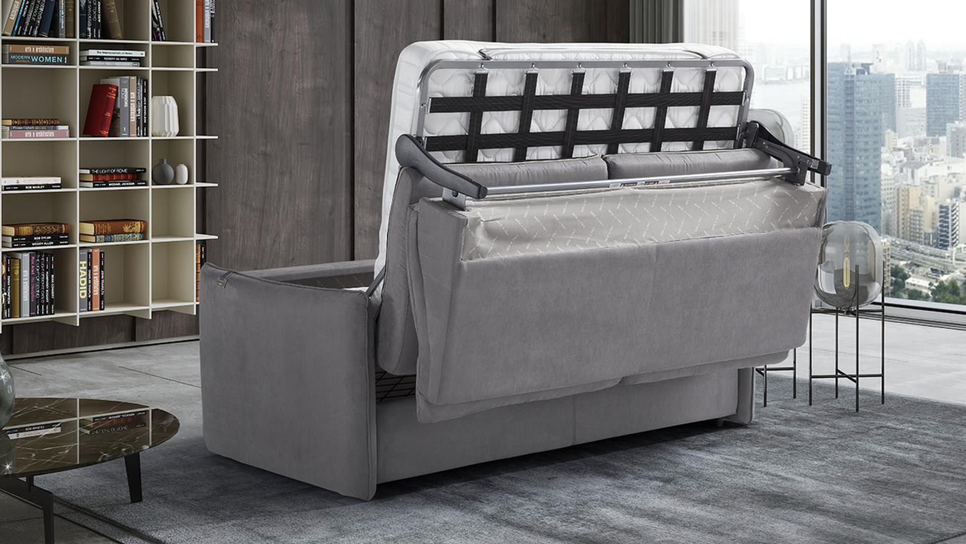 AIMEE Italian Crafted 3 Seat Sofa Bed in PLAZA SILVER RRP £1979 - Image 4 of 5