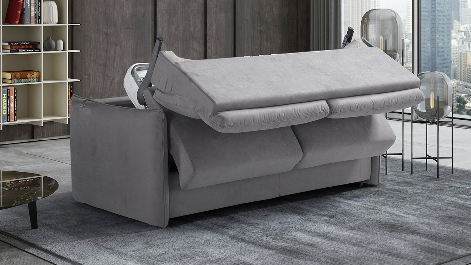 AIMEE Italian Crafted 3 Seat Sofa Bed in PLAZA SILVER RRP £1979 - Image 5 of 5