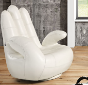 SOSIA 'The Hand' Italian Leather Chair in White Leather RRP £1699