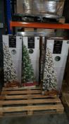 4 X (7 Ft / 2.1M) Pre Lit Snowy Christmas Tree (RRP £85 Each)