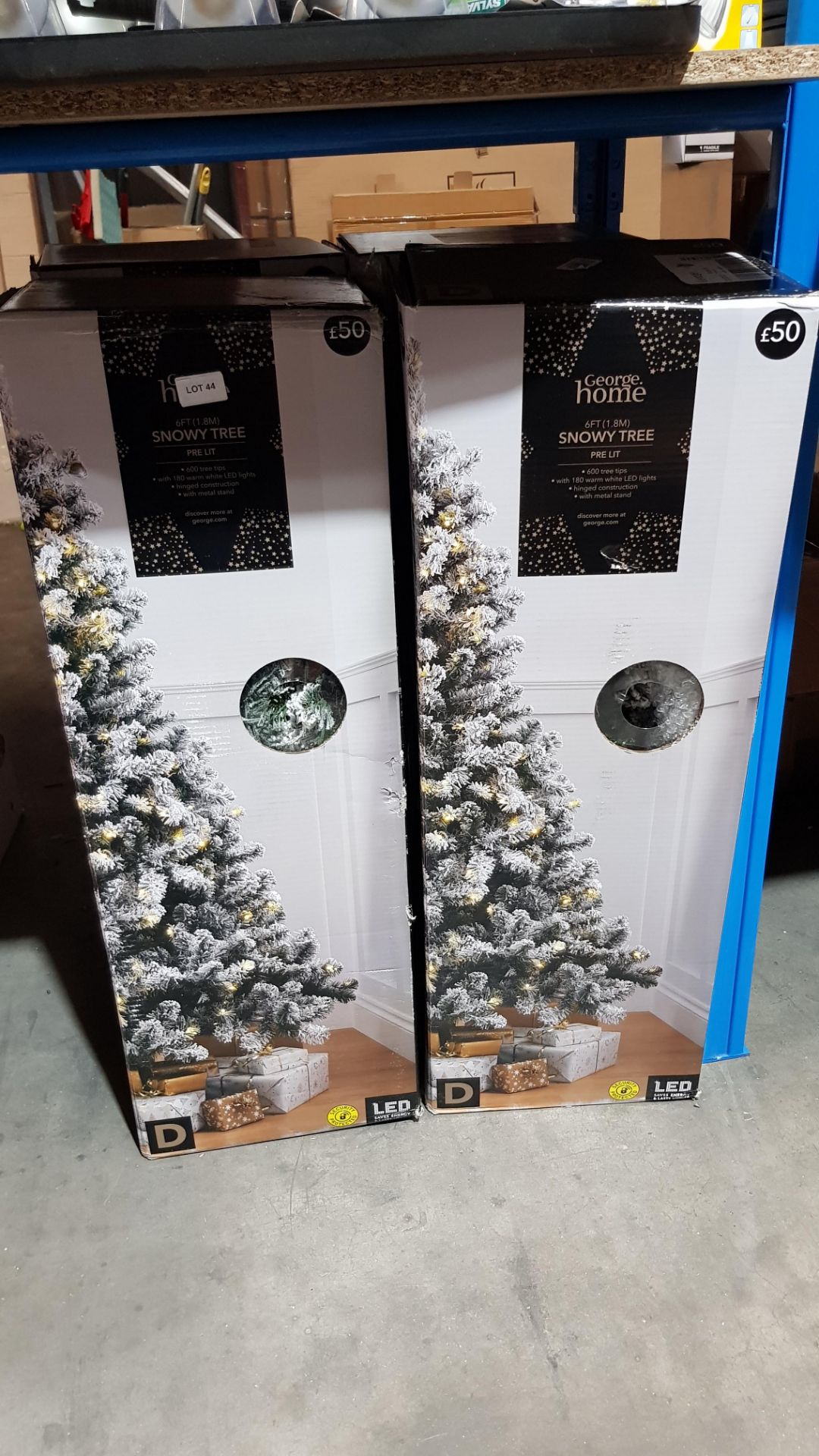 (R7G) 4 X Snowy Tree Pre Lit (6Ft, 1.8M) RRP £50 Each