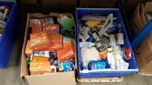 (R6M) Contents Of 2 Boxes : Mixed Household /Health / Care Items To Include Ispaghula Husk Orange,