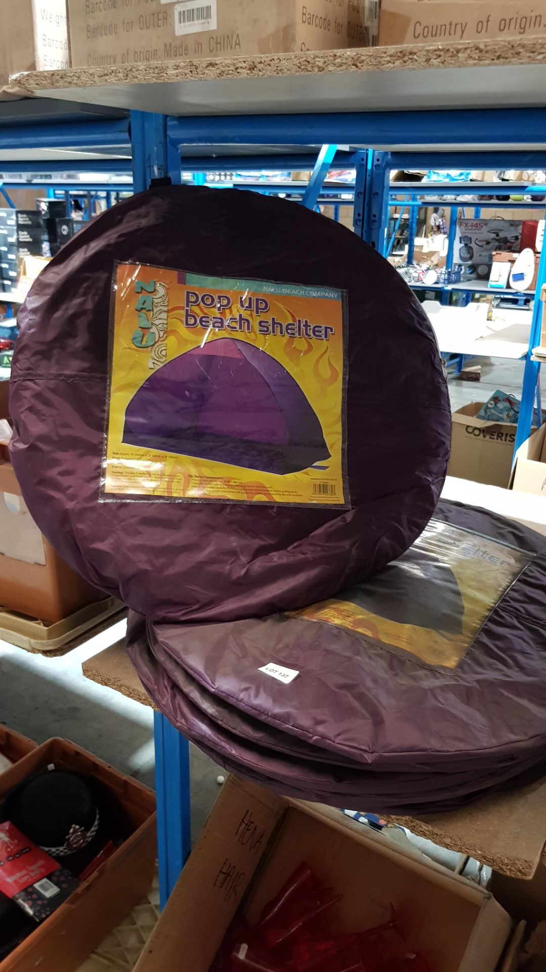 8 X Nalu Beach Company Pop Up Beach Shelter (Purple) New