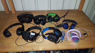 8 X Mixed Headphones / Gaming Headsets To Include Turtle Beach, Blackweb & Mixx