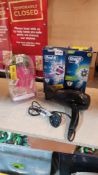 4 Items : 2 X Oral B Pro 600 Electric Toothbrush, 1 X Tresemme Hairdryer & 1 X JML Facial Trimmer