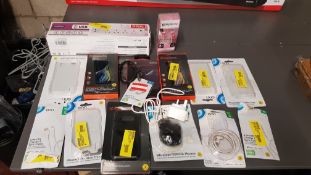 Approx 17 Items : Mixed Lot To Include Status USB Surge Protector 4 Plug Extension Lead, Blackweb S