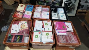 Contents Of Pallet : 6 X Containers Of New / Sealed Mixed Style Greeting Cards