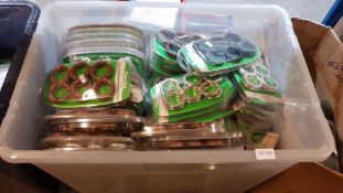 Contents Of Large Container : A Quantity Of Dunelm Mill Curtain Eyelet Ring Packs (All New)