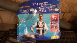 1 X PS4 500GB HDR Console & 1 X Dualshock 4 Wireless Controller (RRP £279). Damaged Box / FIFA 19 G