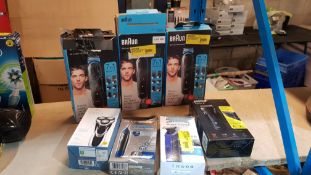 7 Grooming Items : 3 X Braun All In One Clipper, 1 X Braun Series 3 Shaver, 1 X Premium Shaver, 1 X
