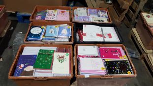 Contents Of Pallet : 6 X Containers Of New / Sealed Mixed Style Greeting Cards