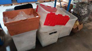 (R9B) Stationary. Contents Of 5 Containers : A Quantity Of Clear Plastic Bags / Plastic Sleeves (Ne