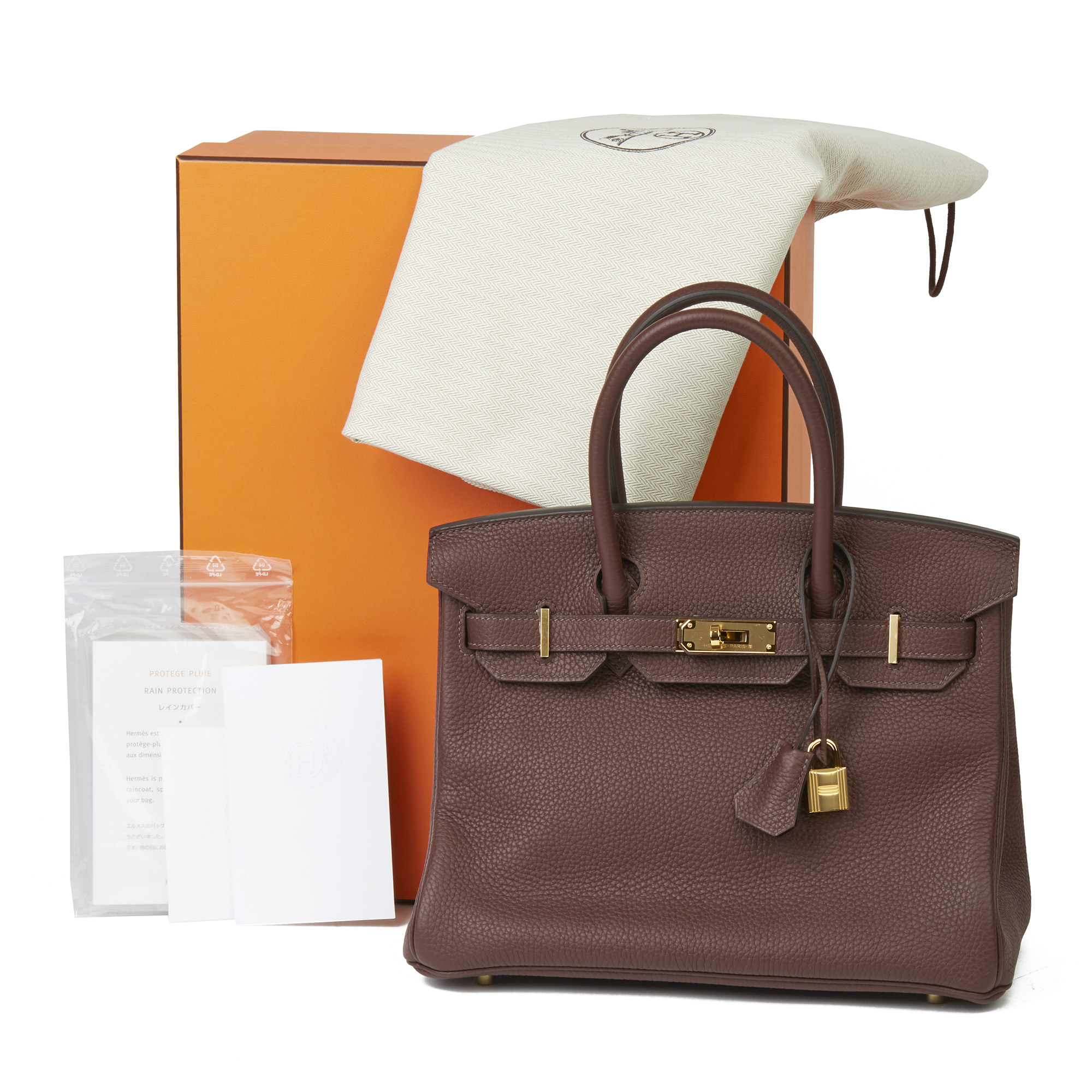 Hermès Havane Clemence Leather Birkin 30cm - Image 3 of 11