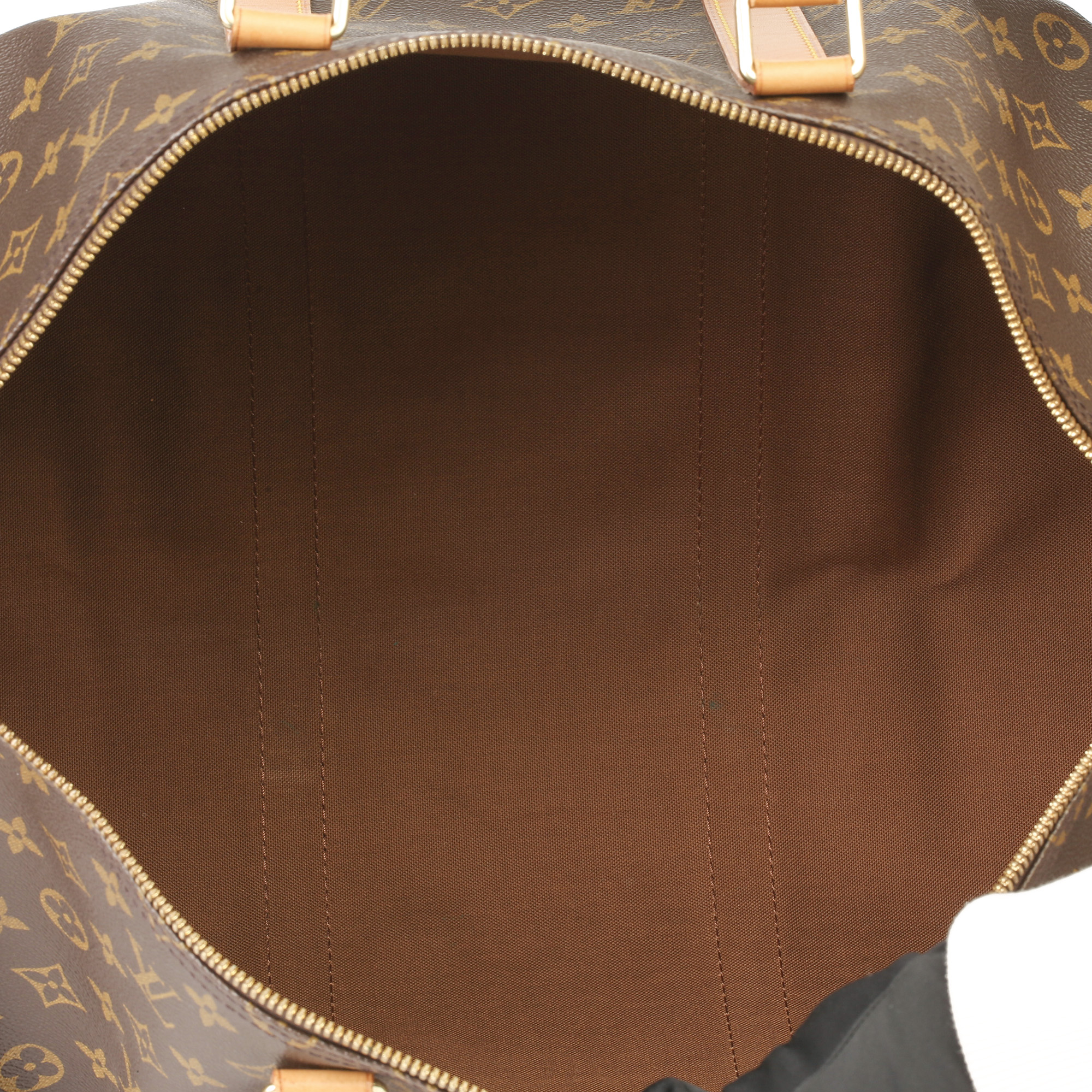 Louis Vuitton Brown Monogram Coated Canvas & Vachetta Leather Vintage Keepall 50 - Image 3 of 11