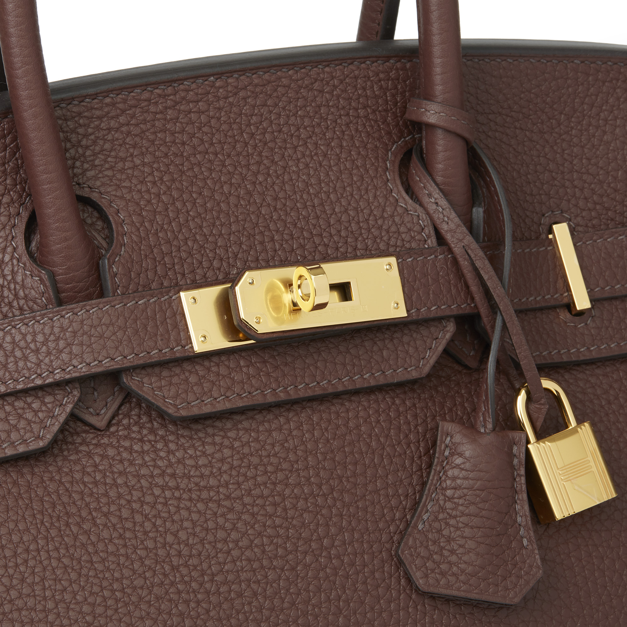 Hermès Havane Clemence Leather Birkin 30cm - Image 7 of 11