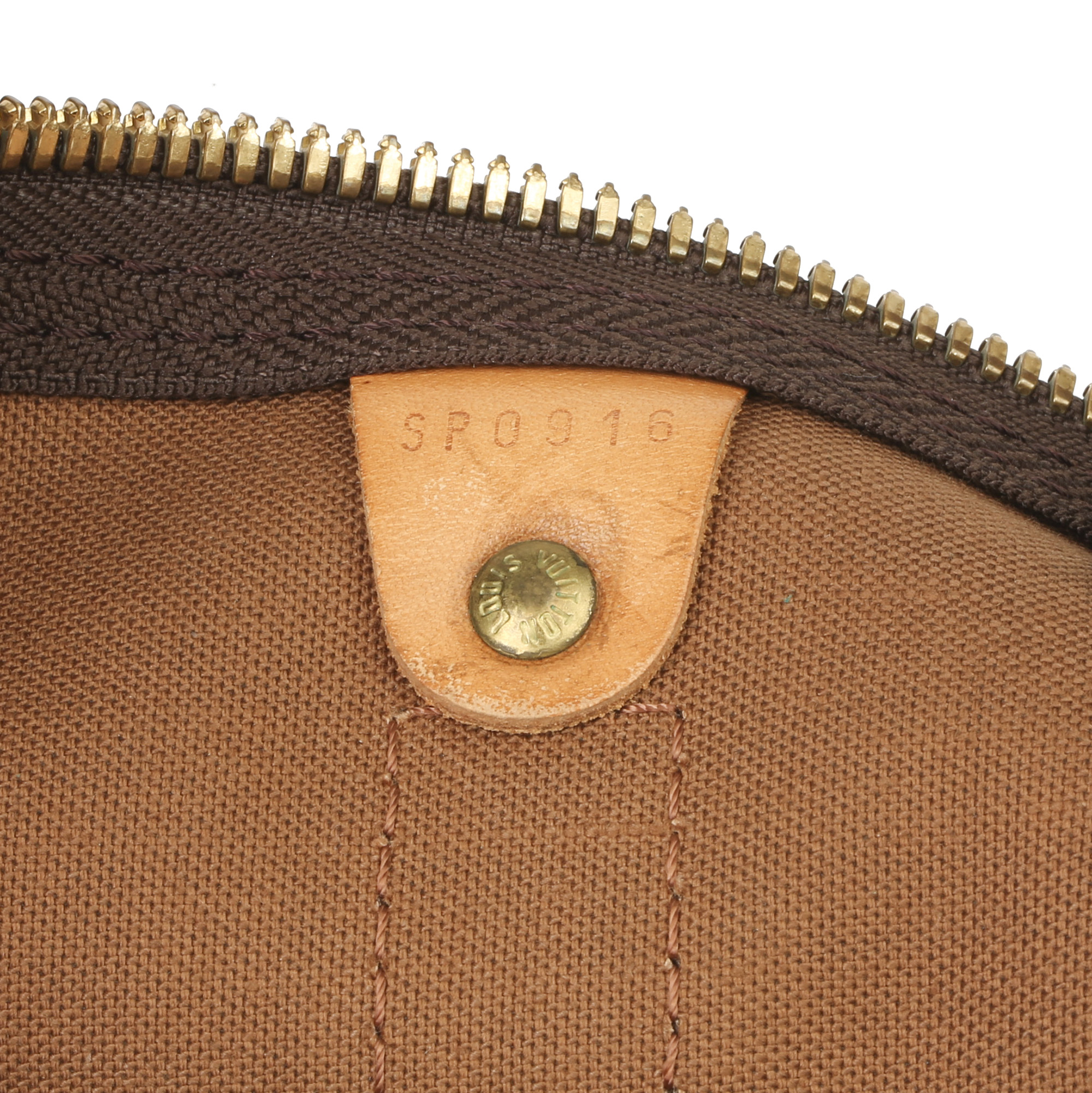 Louis Vuitton Brown Monogram Coated Canvas & Vachetta Leather Vintage Keepall 50 - Image 4 of 11