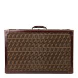 Fendi Brown Zucca Monogram Canvas Vintage Trunk, Originally Owned by Karl Lagerfeld