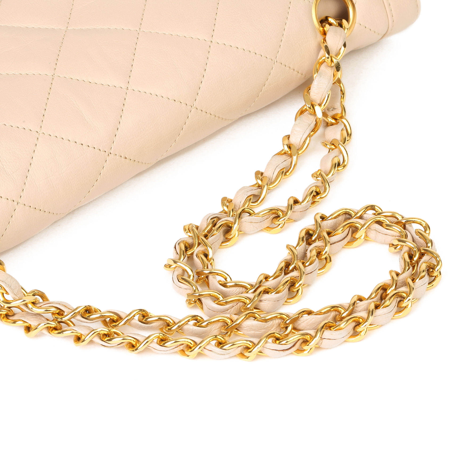 Chanel Beige Quilted Lambskin Vintage Medium Paris Limited Double Flap Bag - Image 6 of 11