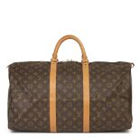 Louis Vuitton Brown Monogram Coated Canvas & Vachetta Leather Vintage Keepall 50