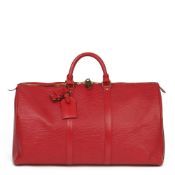 Louis Vuitton Red Epi Leather Vintage Keepall 55