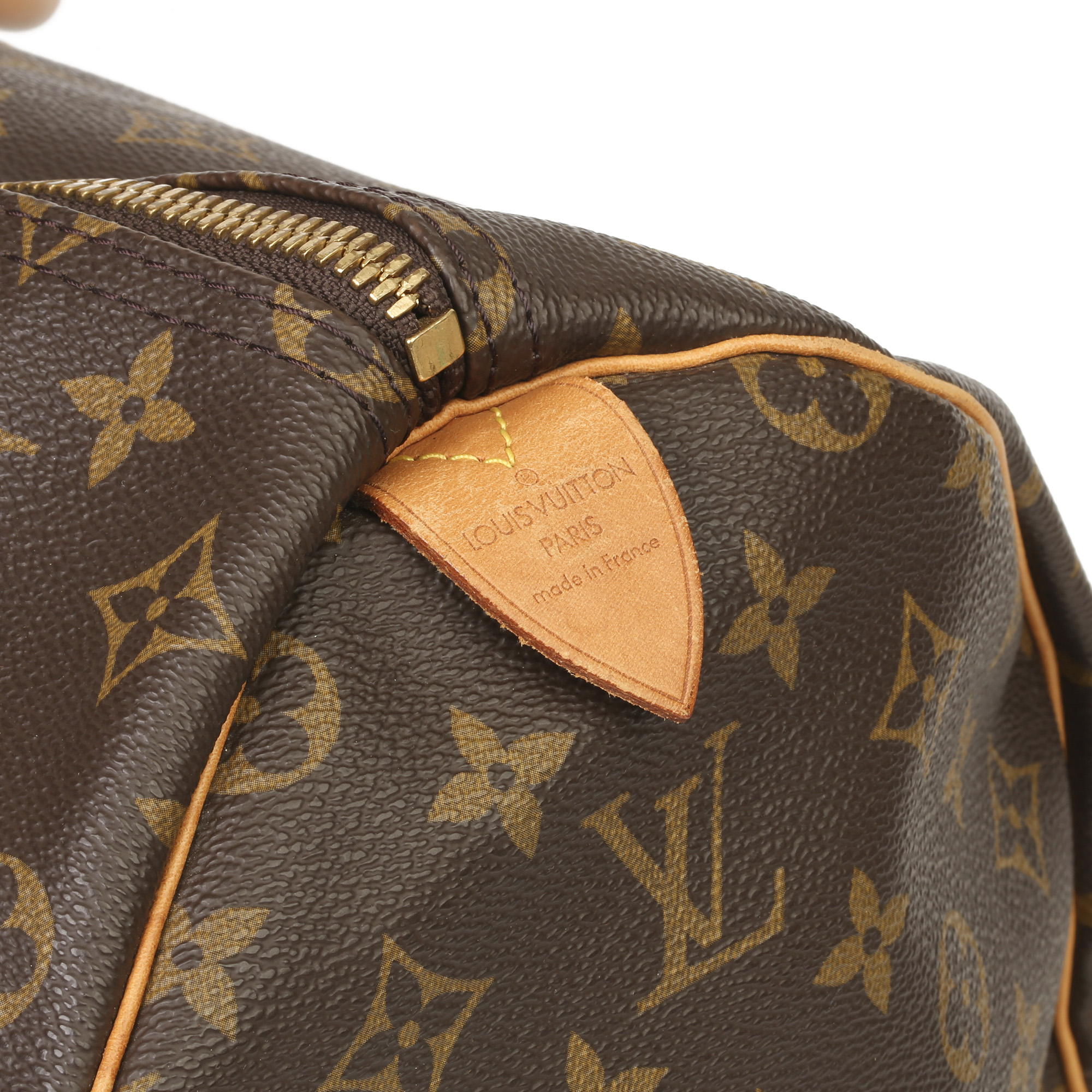 Louis Vuitton Brown Monogram Coated Canvas & Vachetta Leather Vintage Keepall 50 - Image 6 of 11