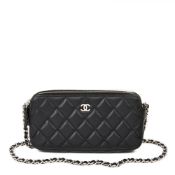 Chanel Black Quilted Lambskin Double Zip Wallet-on-Chain WOC