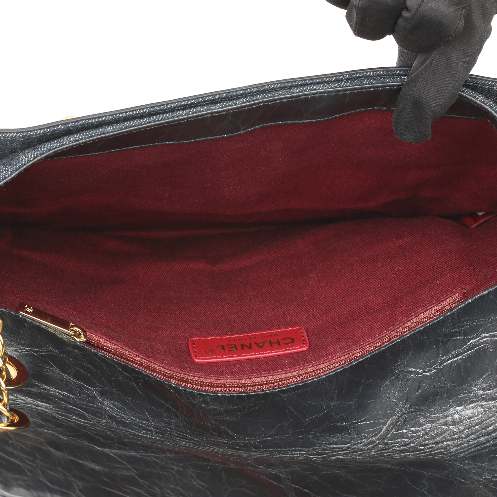 Chanel Blue Quilted Denim & Blue Calfskin Leather Single Flap Bag - Image 3 of 11