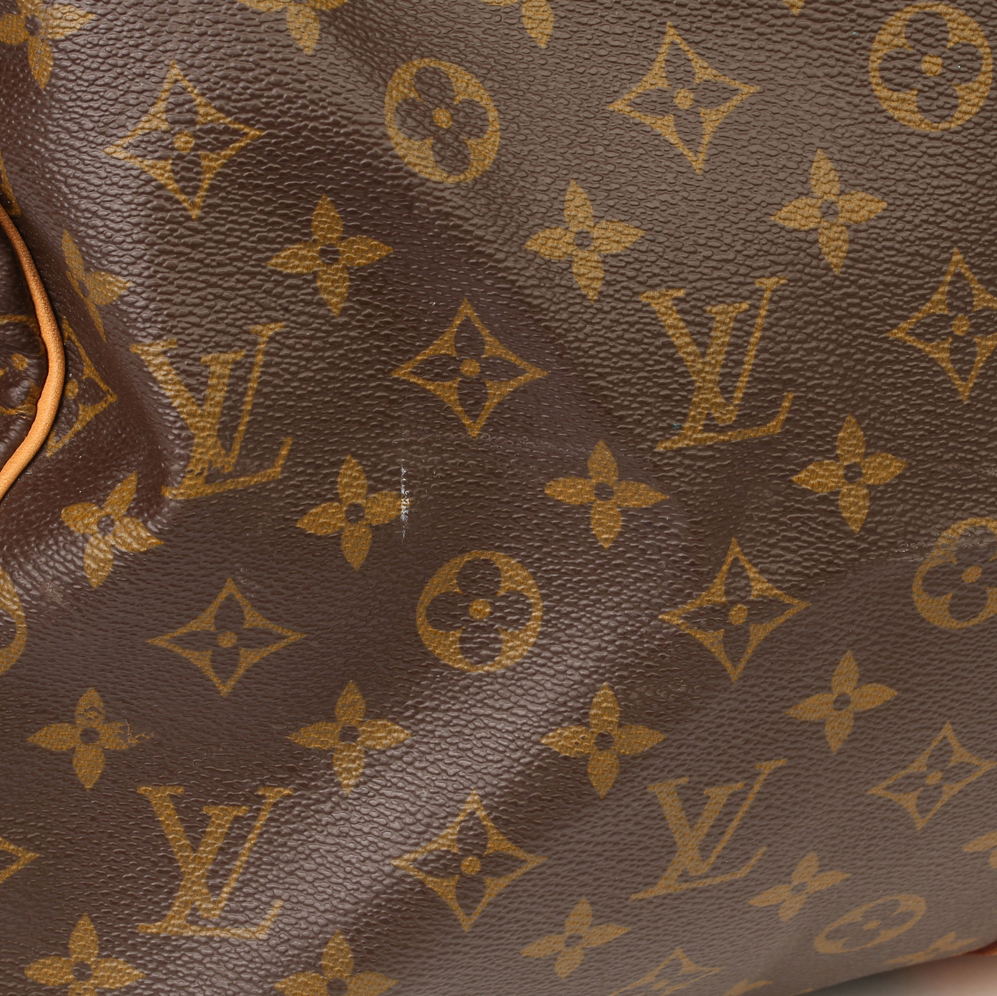 Louis Vuitton Brown Monogram Coated Canvas & Vachetta Leather Vintage Keepall 55 - Image 3 of 14