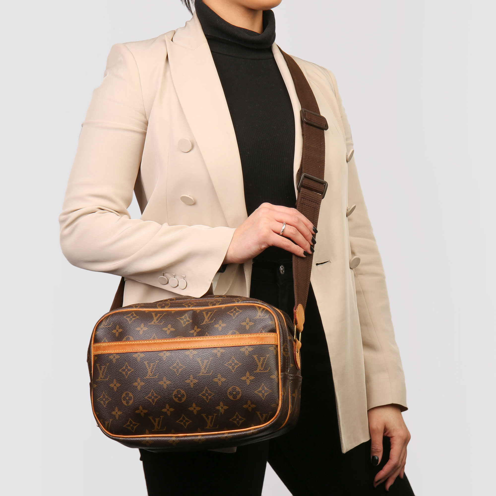 Louis Vuitton Brown Monogram Coated Canvas Reporter PM - Image 2 of 12