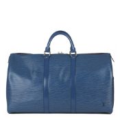 Louis Vuitton Blue Epi Leather Vintage Keepall 55