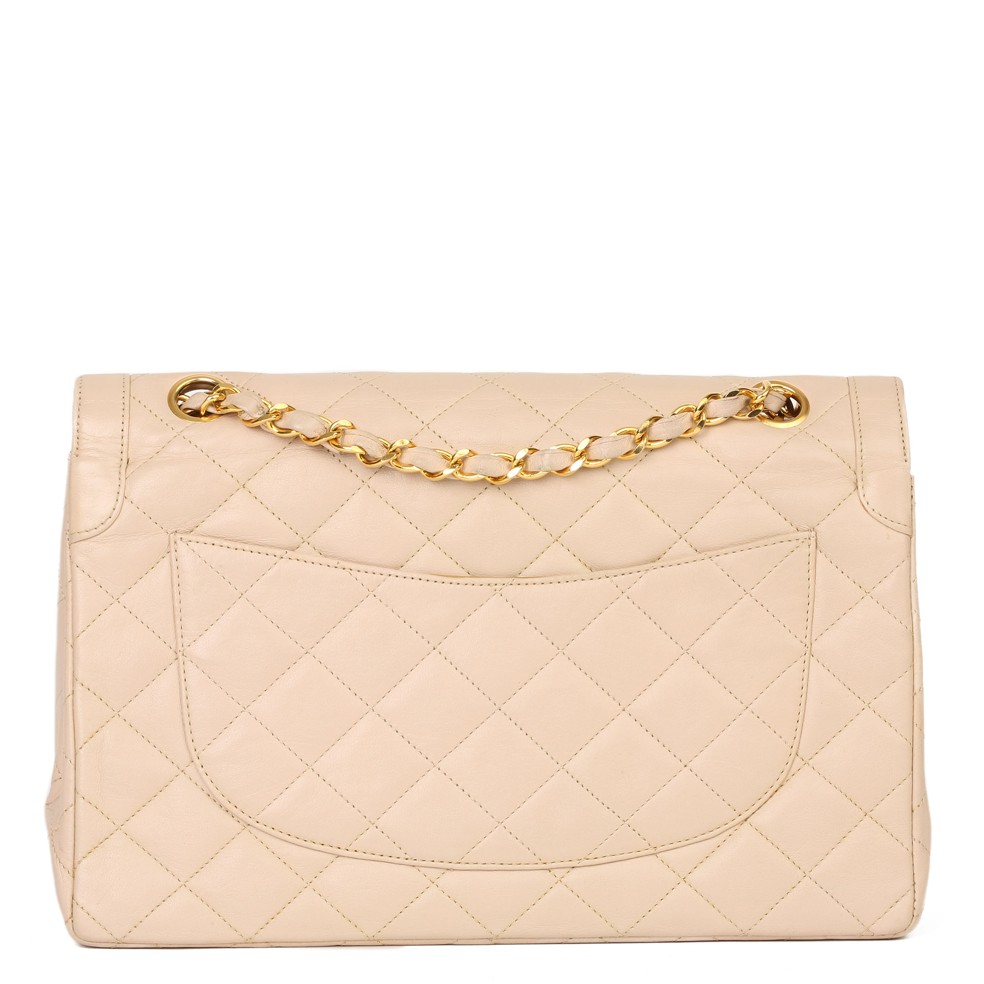 Chanel Beige Quilted Lambskin Vintage Medium Paris Limited Double Flap Bag - Image 9 of 11