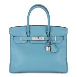 Hermès Turquoise Swift Leather Birkin 30cm