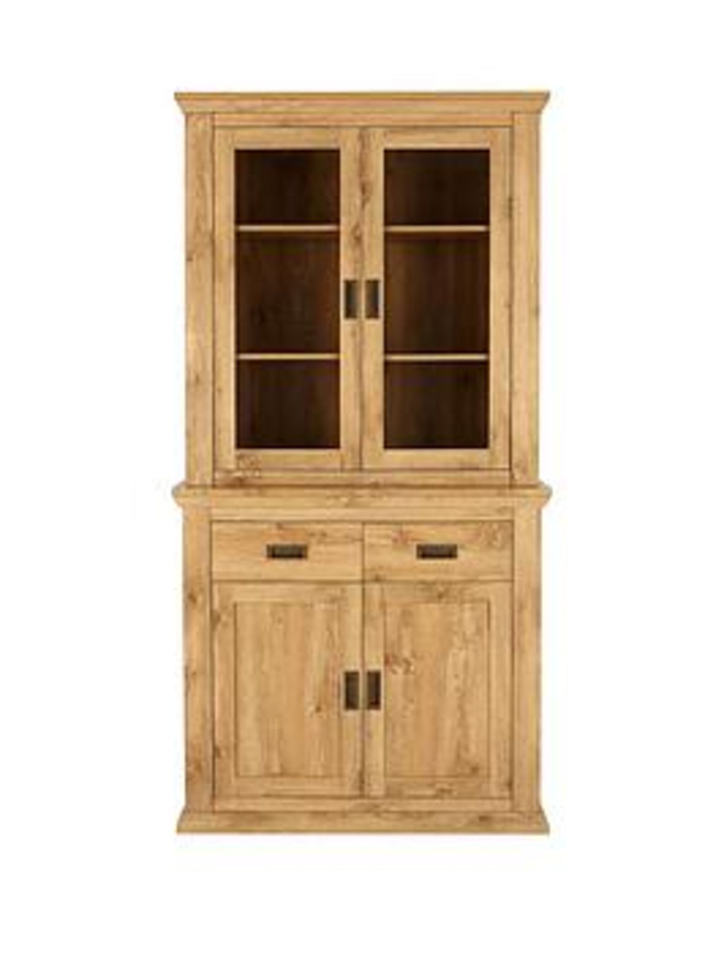 boxed item clifton 2 doors display unit [oak] 200x108x44cm rrp: £370.0