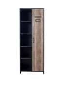 boxed item lloyd pascal quinn 1 doors wardrobe [black] 160x60x50cm rrp: £346.0