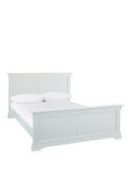 boxed item ideal home normandy double bed [white] 105x169x215cm rrp: £670.0