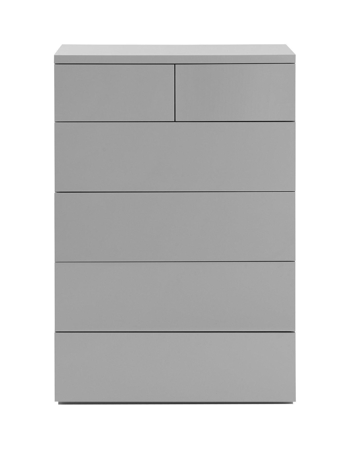 boxed item julian bowen monaco 6 drawers chest [grey gloss] 80x117x45cm rrp: £538.0