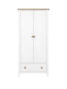 boxed item heston 2 doors wardrobe [ivory/pine] 185x85x57cm rrp: £538.0