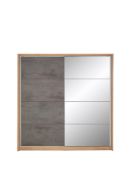 boxed item eclipse 2 doors slider wardrobe [oak/grey] 214x208x65cm rrp: £946.0