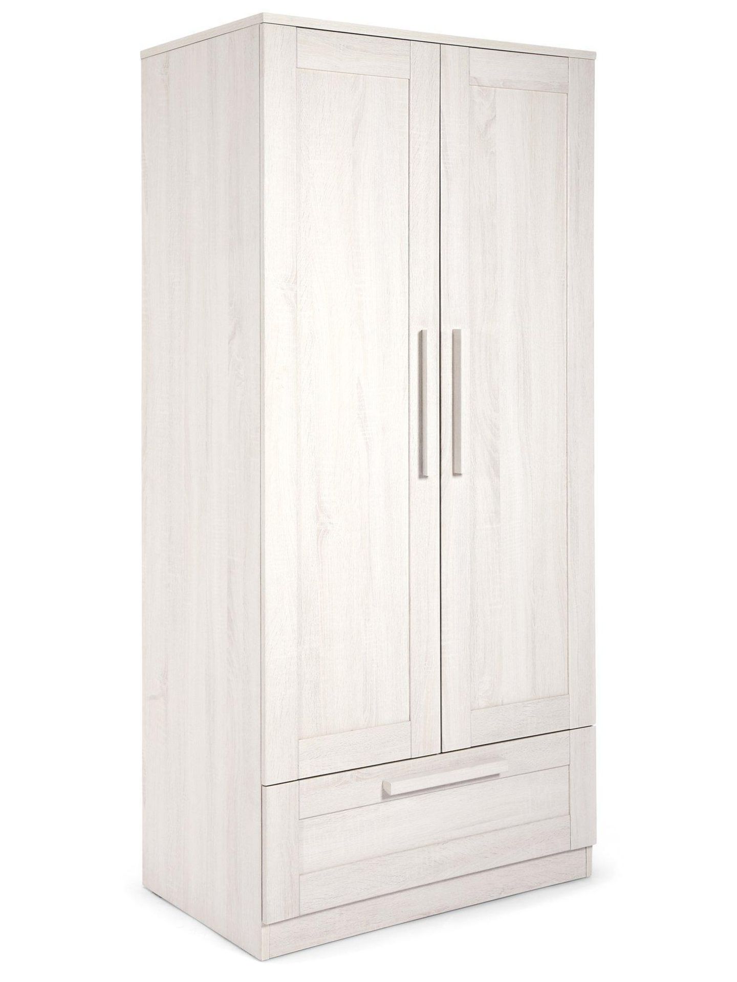 boxed item mamas & papas atlas 2 doors 1 drawers wardrobe [white] 182x85x53cm rrp: £454.0