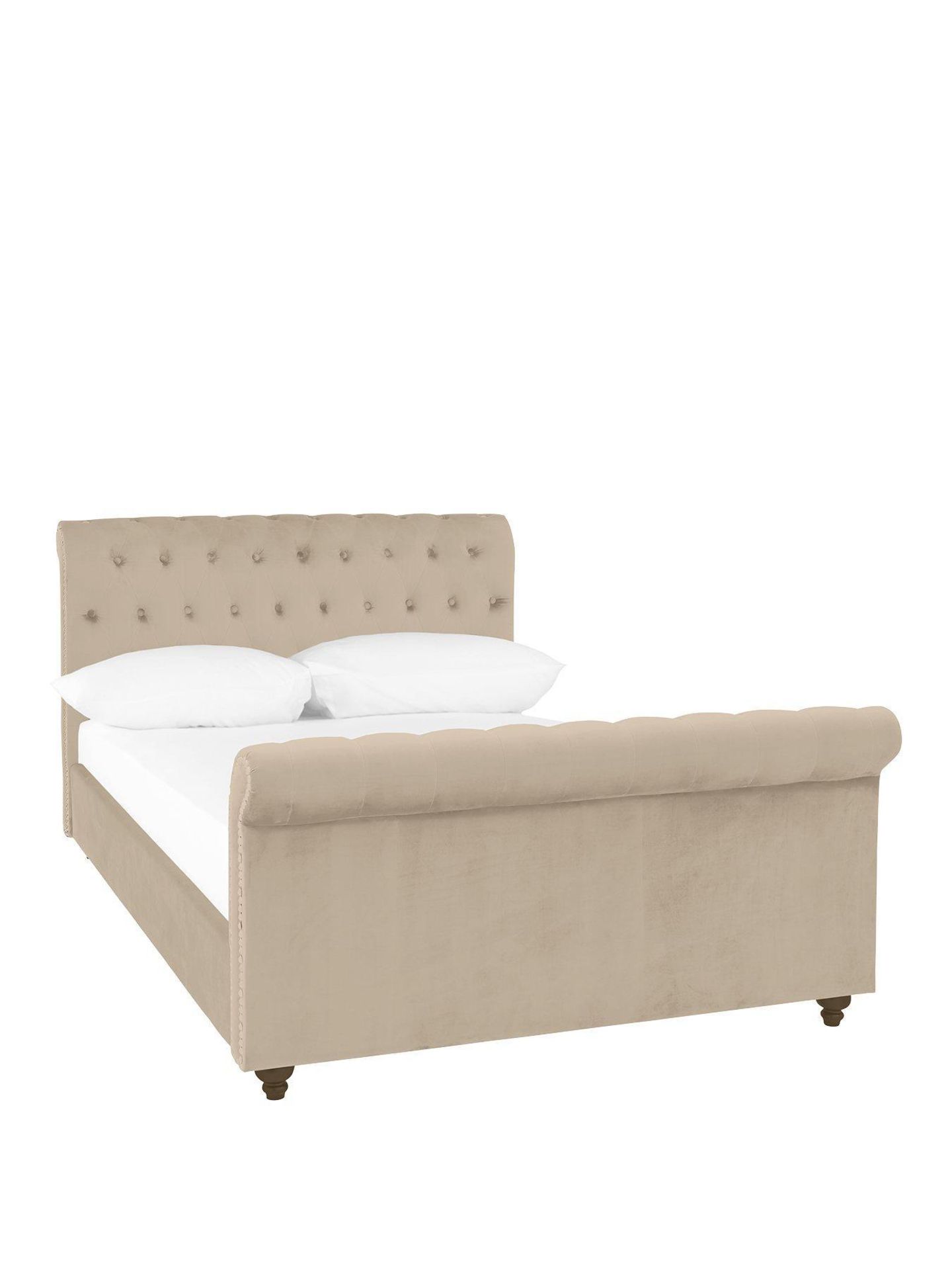 boxed item eva king scroll bed [champagne] 0x0x0cm rrp: £934.0