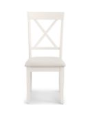 boxed item julian bowen davenport pair dining chairs [white/ivory] 97x44x52cm rrp: £190.0