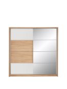 boxed item lunar 2 doors slider wardrobe [oak] 214x208x65cm rrp: £946.0