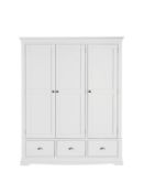 boxed item dorset 3 doors 3 drawers wardrobe [white] 190x153x58cm rrp: £1198.0