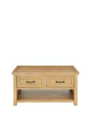 boxed item ideal home parquet coffee table [oak] 47x90x55cm rrp: £370.0