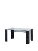 julian bowen greenwich dining table [clear/black] 75x150x90cm rrp: £358.0