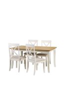 julian bowen davenport dining set [white/oak] 75x150x90cm rrp: £646.0