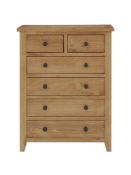 julian bowen marlborough 6 drawers chest [oak] 108x83x44cm rrp: £754.0